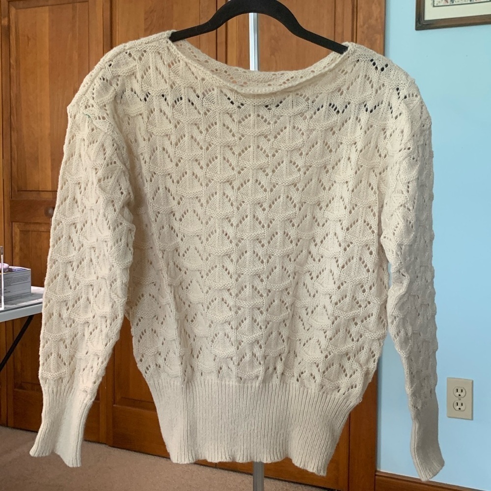 Beautiful Cream Color Boat Neck Sweater. Very soft. Size XL NWOT